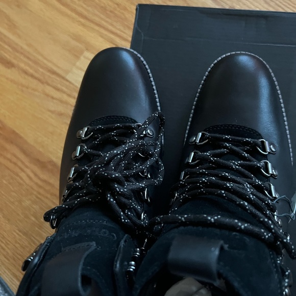 New Cole Haan Men's ZeroGrand Hiker Boot Black Leather Size 7.5 - Picture 3 of 6